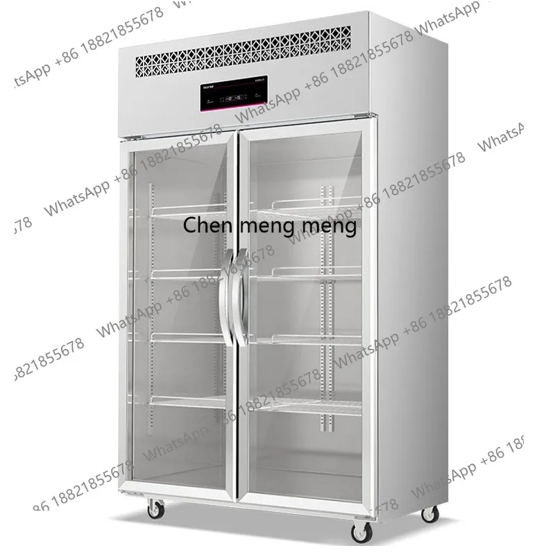 

Refrigerated and fresh-keeping display cabinet Vertical commercial double-door freezer, supermarket beverage fruit freezer