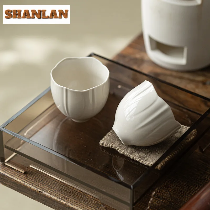 2 قطعة/الوحدة نبات الرماد زهرة برعم البتلة فنجان شاي زن وعاء الشاي زوج الشاي تذوق كوب شخصي Jianzhan ماستر أكواب طقم شاي الحرفية 80 مللي