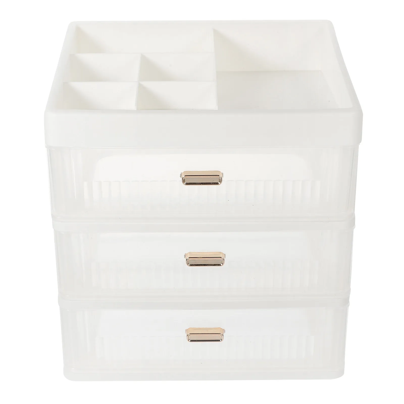 

Drawer Type Desktop Organizer Stylish Makeup Cosmetics Storage Case with Upper Compartment Desktop Storage Box for Home Vanity