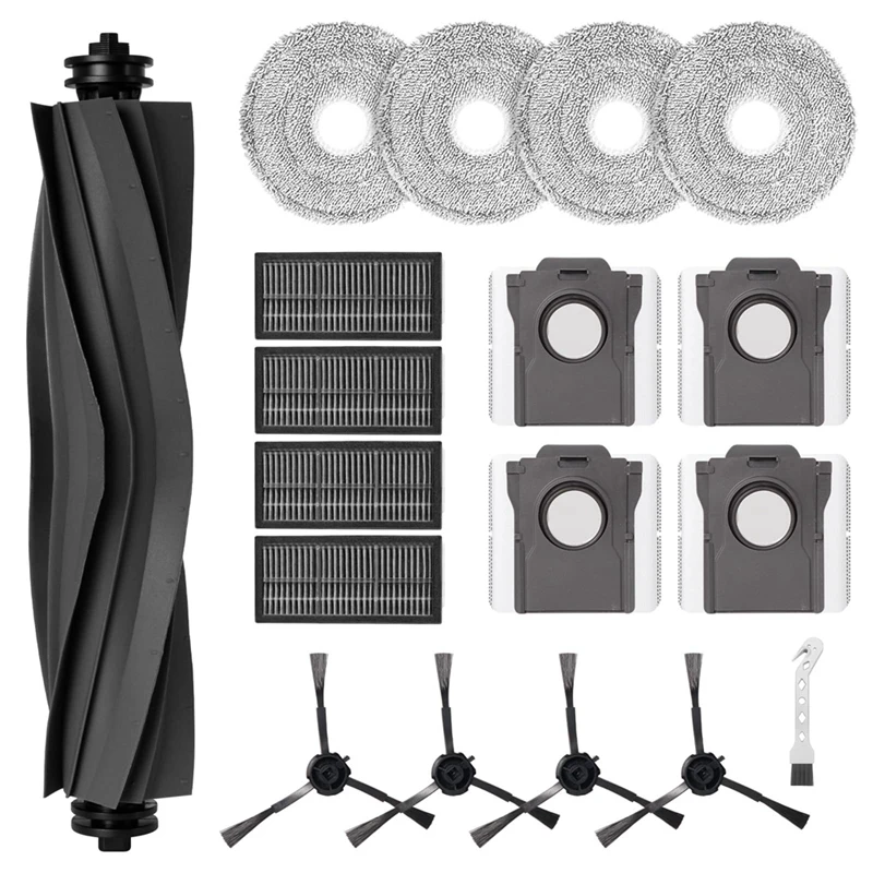 وسادات ممسحة لـ Dreame X30 Ultra ، L10s Pro Ultra ، فرشاة جانبية رئيسية ، فلتر HEPA ، ملحقات استبدال أكياس الغبار