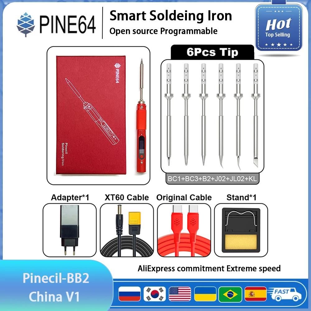 Pine64 BB2 Pinecil V1 Portable Electric Soldering Iron with Constant Temperature Intelligent Maintenance and  Soldering Iron Kit