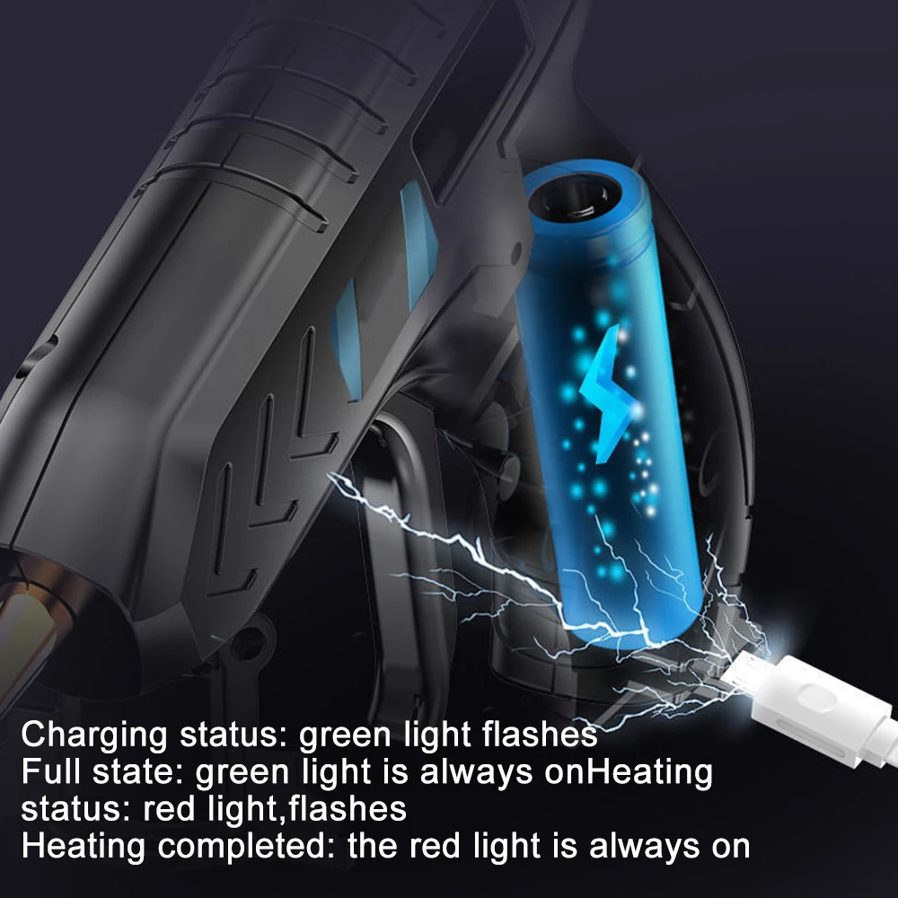 Cordless Hot Melt Glue Gun with Glue-Stick USB Rechargeable Lithium Wireless Hot Melt Glue Tool Craft DIY Repairing Stick Tool