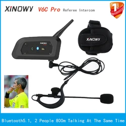 XINOWY 3.5mm V6C Pro Professional Football Referee Intercom 2 Football Duplex Group Talking Interphone Bicycle Bluetooth Headset