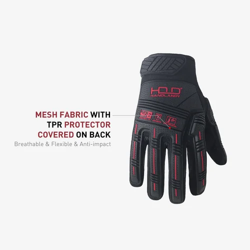 Imagen 2 del producto HANDLANDY Guantes de trabajo para hombres, guantes de trabajo para mecánicos de utilidad pantalla táctil, guantes de trabajo resistentes antivibración y antiimpacto