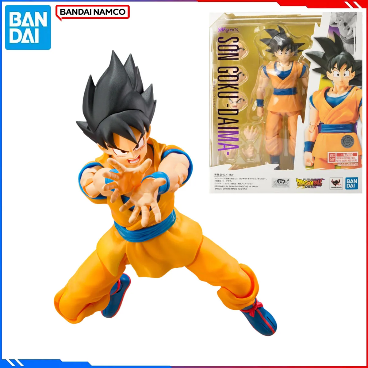 Oryginalne figurki Bandai DRAGON BALL S H Figuarts Anime Son Goku DAIMA Model do składania Zabawki Prezent dla dzieci