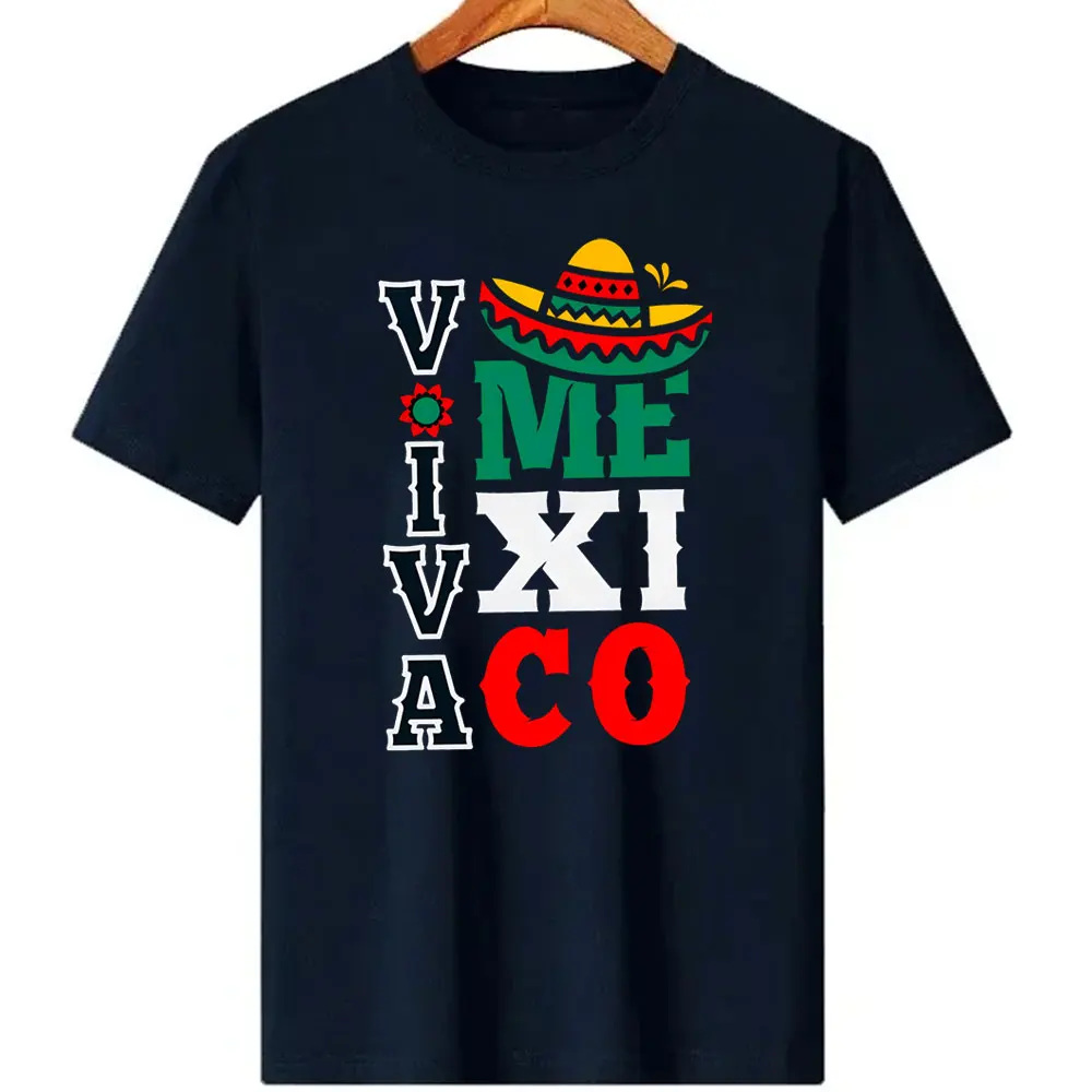 Viva Mexico Independencia De Mexico SublimationMexican Harajuku Hat Graphic T Shirts High Quality Cotton Casual Short Sleeve Top