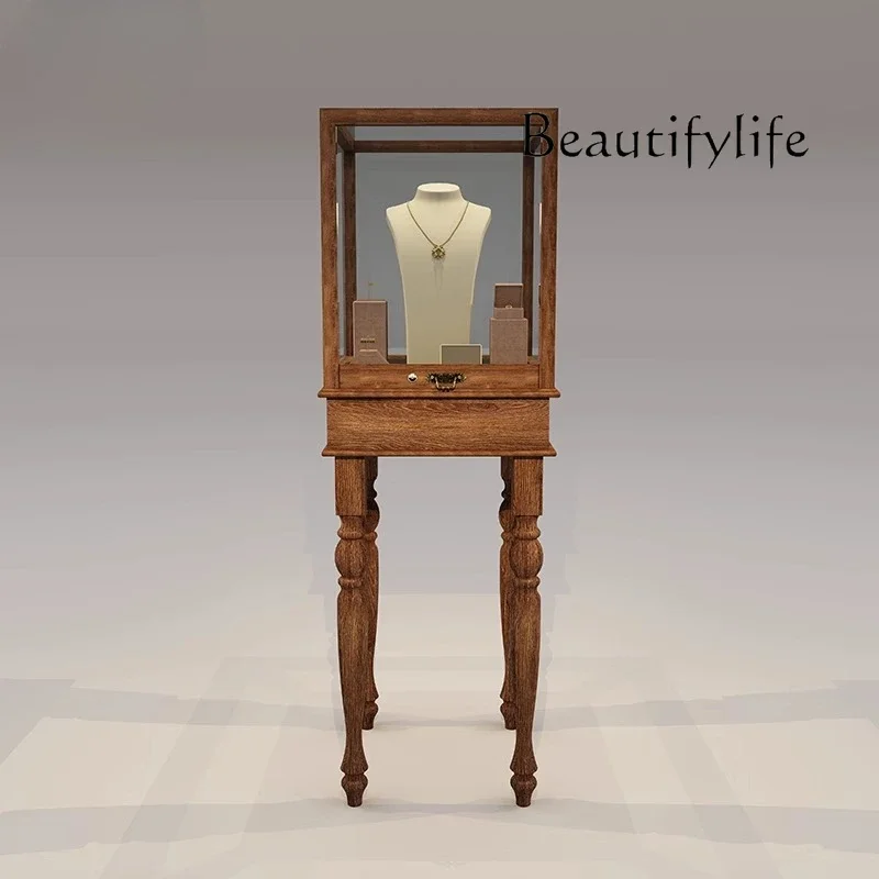 

BJ Jewelry Counter Glass Display Cabinet Product Showcase Wrought Iron Display Rack Boutique Sample First Jewelry Cabinet