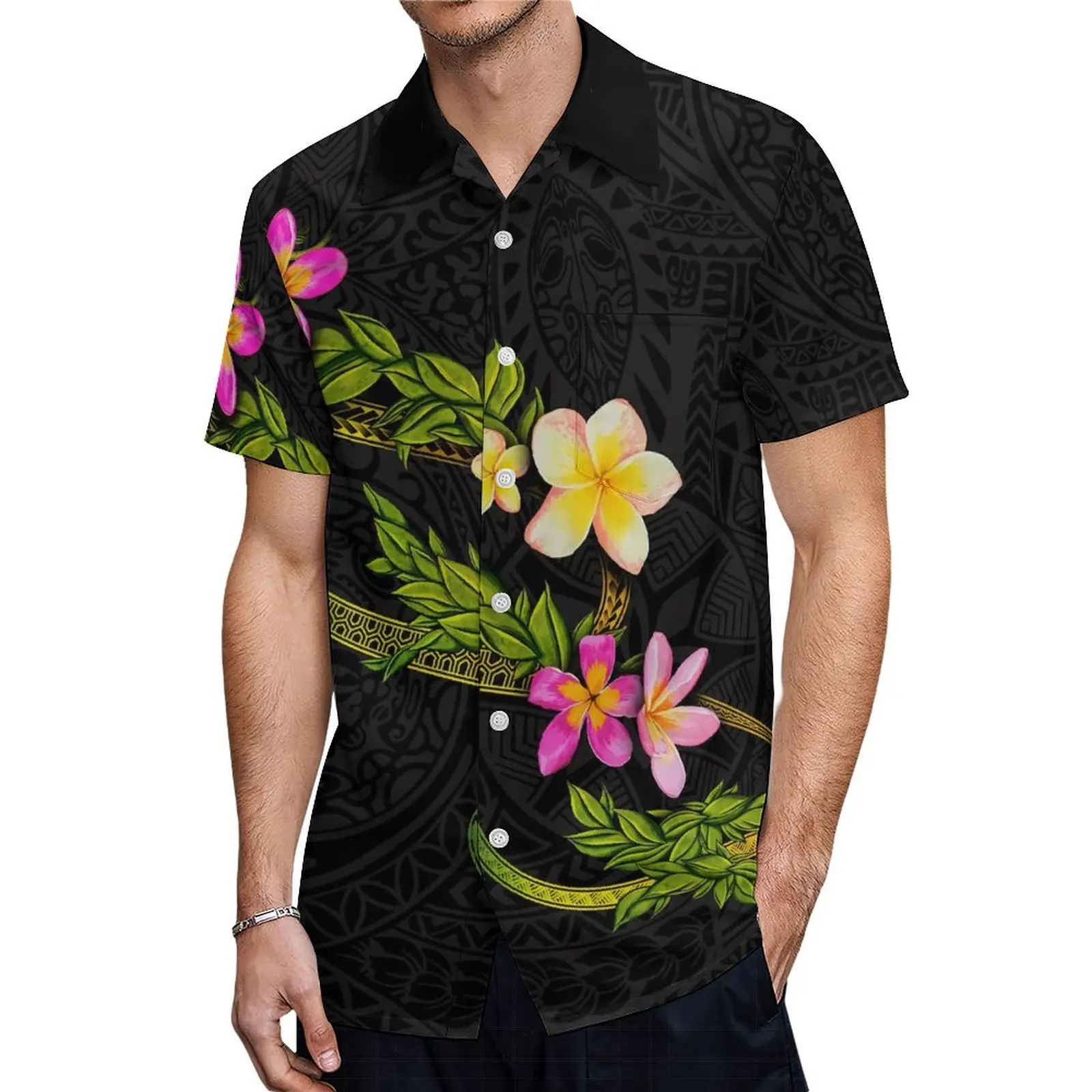 Vestido polinesiano con cuello en V para mujer, manga de burbuja, camisa Aloha Hawaiana para hombre, ropa de pareja de verano de Fiyi