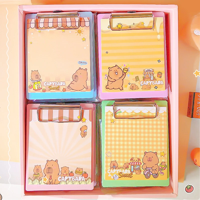 Kawaii Stationary Supplies Weekly Planner Notepad Cute Cartoon Capybara Mini Portable Notebooks Office Non-sticky Message Paper