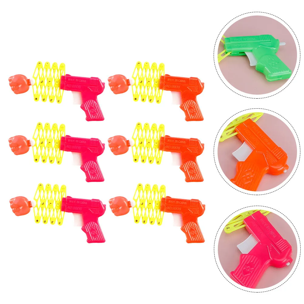 

6Pcs Retractable Spring Fist Shooter Plastic Elastic Trick Prank Gift for Kids Party Favor Durable Retractable Fist Shooter