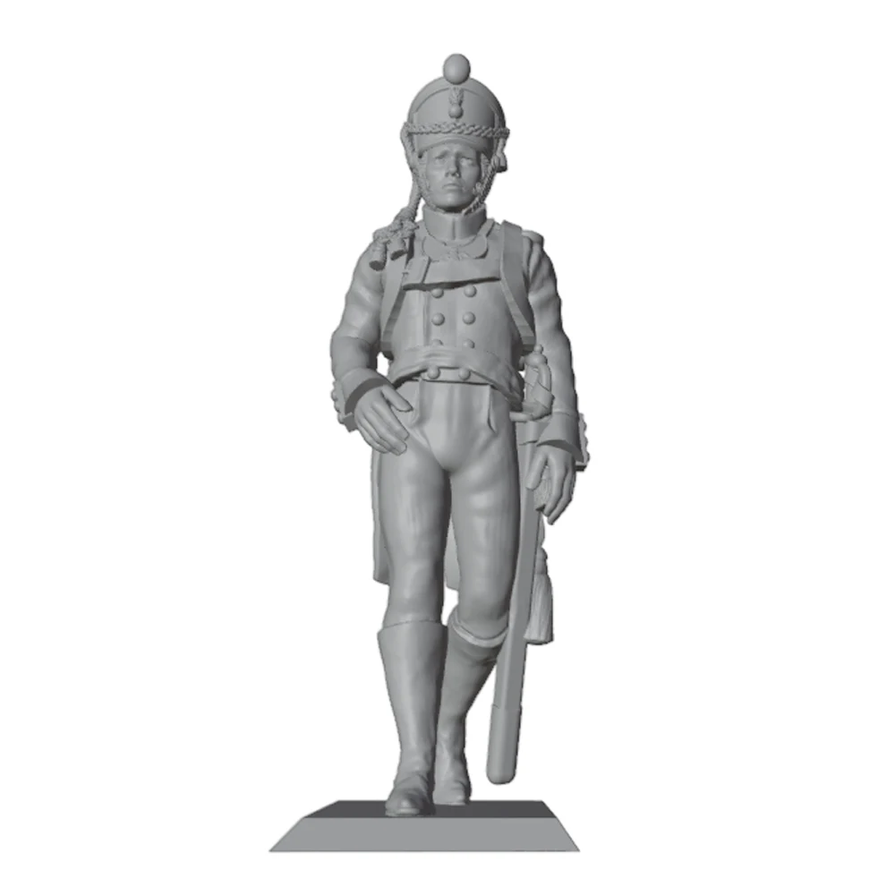 1/24 French Army Line Infantry Theme Military Figure Resin Model Set, 3D printed gray model statue, not painted