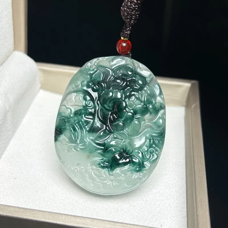 

New High-ice Quartzite Jade Flower Pendant, Fashionable and Versatile Jewelry