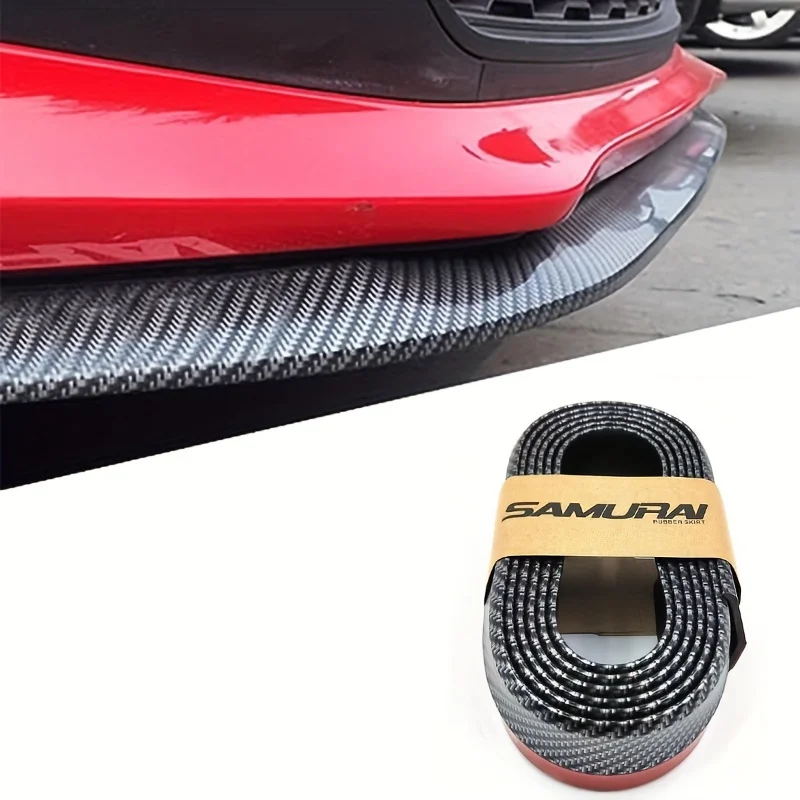 Universal Carbon Fiber Front Bumper Lip Protector Scratch Collision Resistant Easy Screw Installation Premium Look for Car Tools