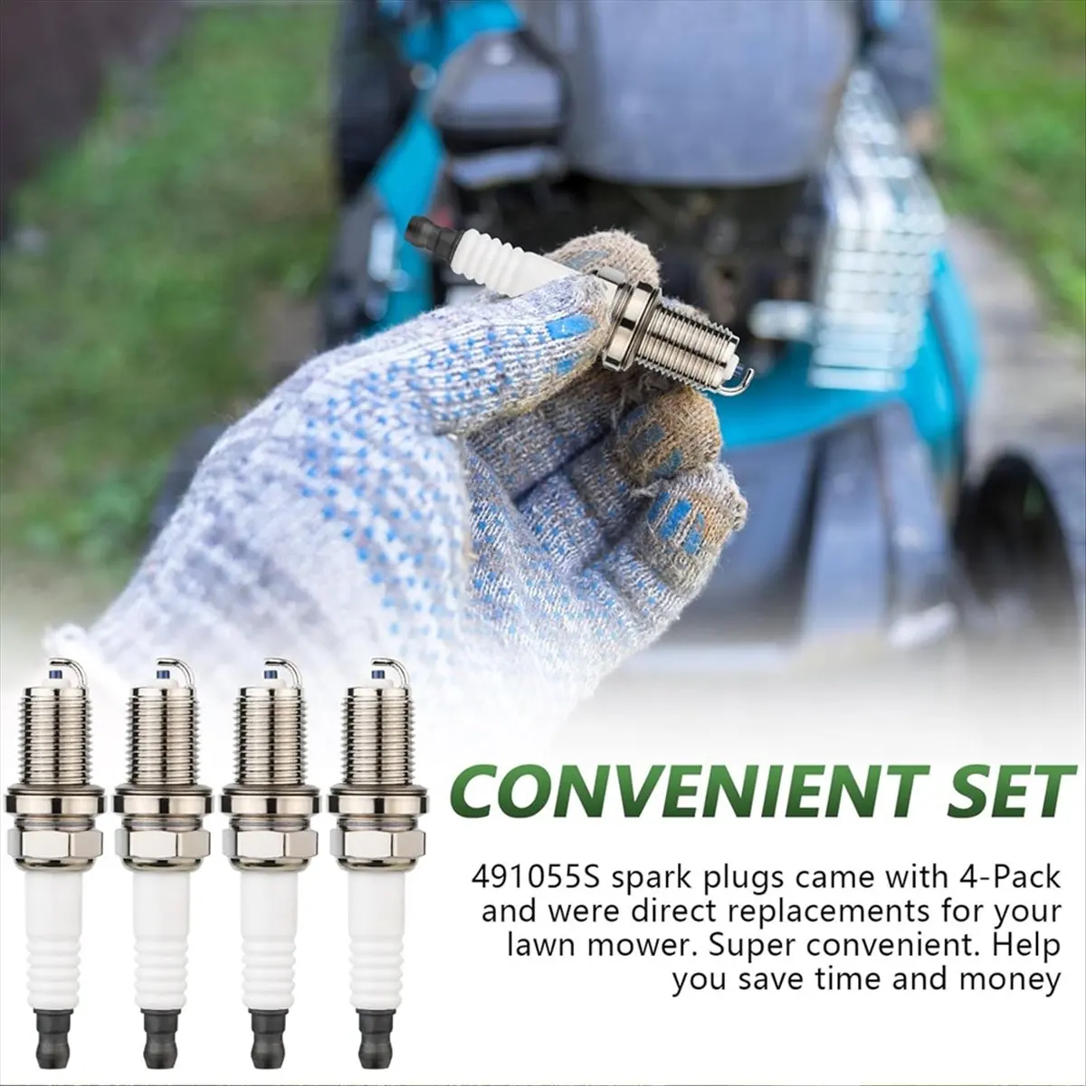 A56K RC12YC Spark Plugs for 491055 491055S 692051 792015 491055T 5066 Lawn Mower Engine