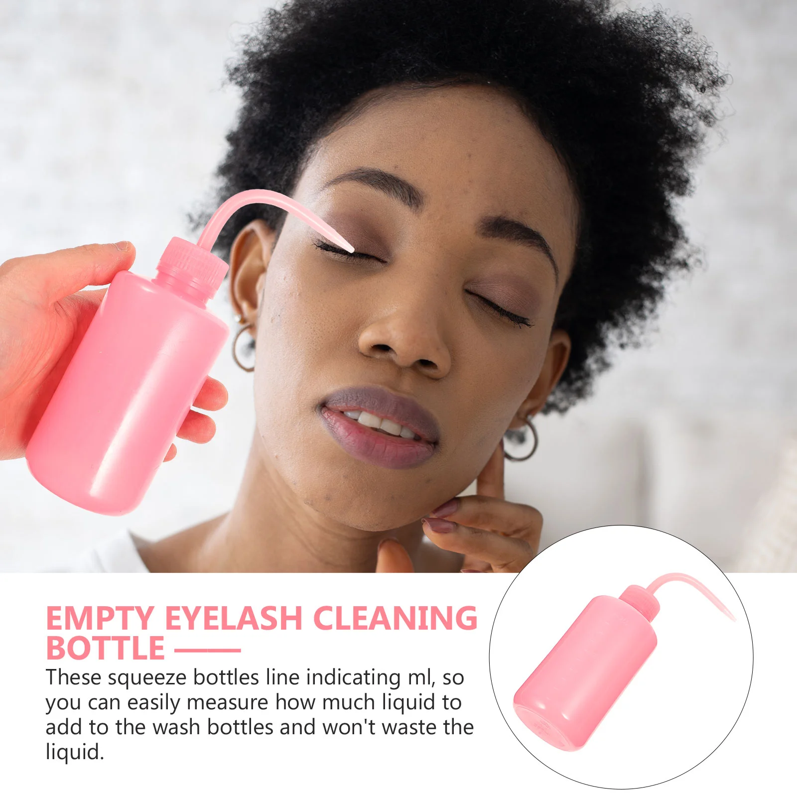 Rinse Bottle Simple Eyelashes with Bend Mouth Empty Grafting Wash Creative Cleaning Washing Cleaner Tool Automatic Hair Curler