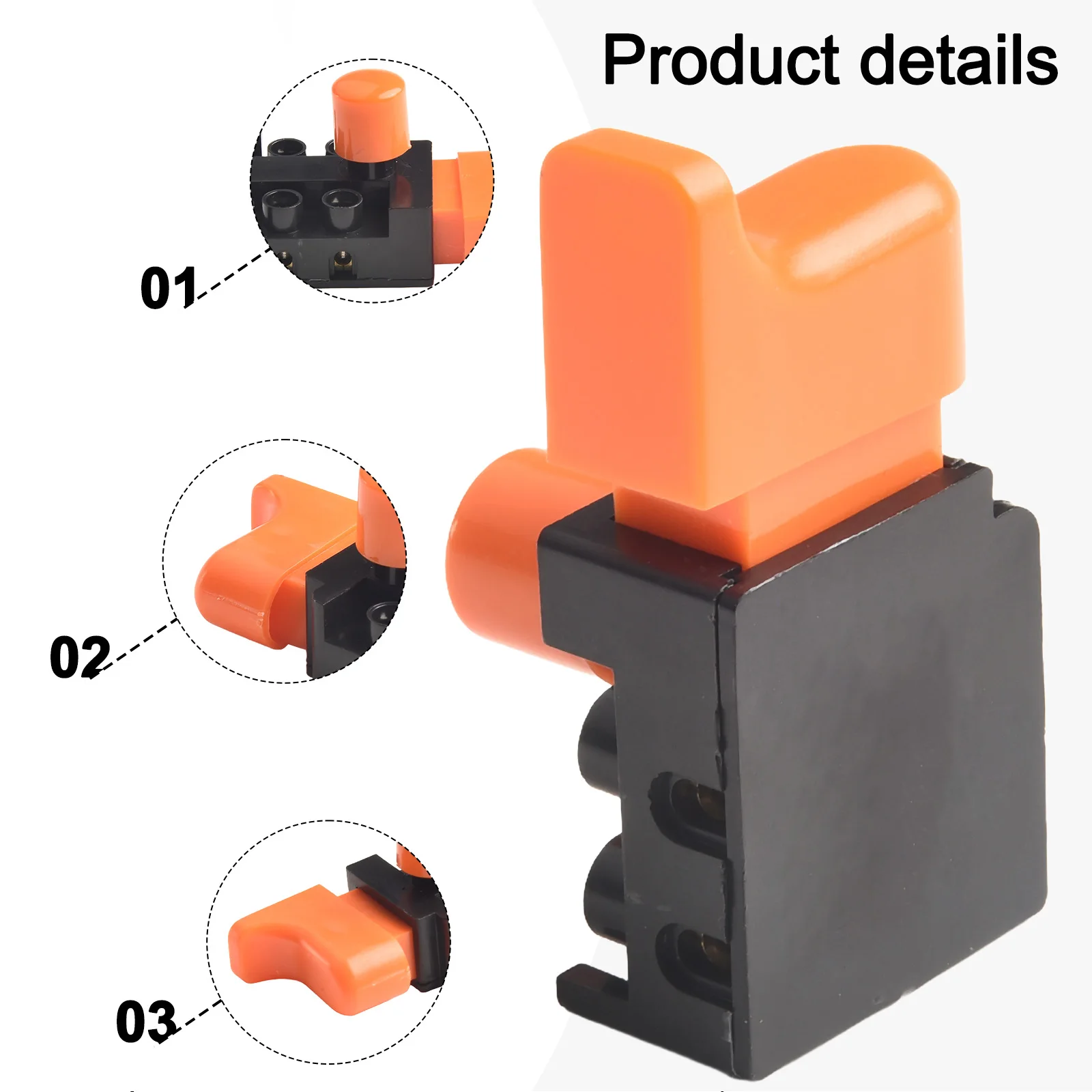 

Easy to Use Push Button Switch Replacement for 150 Angle Grinder Plastic+Metal Material Yellow and Black Color