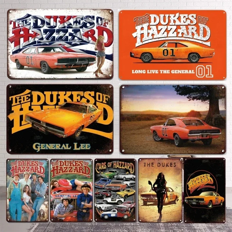 Aluminum Vintage Dukes Of Hazzard Tinplate Metal Sign Retro Plaque Decorative For Man Cave Garage Club Bar Cafe Home Wall Decor