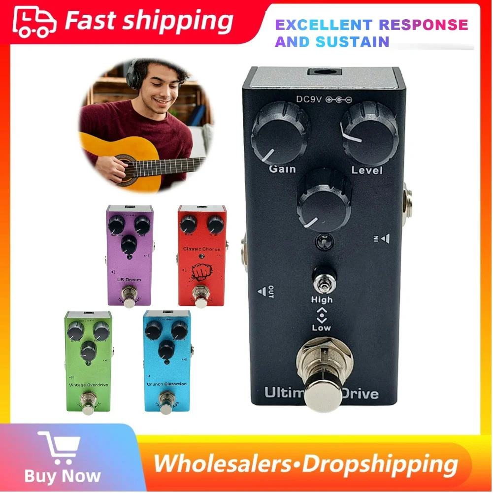 Electric Guitar Pedal Electric Guitar Effect Device Mini Single Type Electric Guitar Pedal Distortion Chorus Tremolo Delay