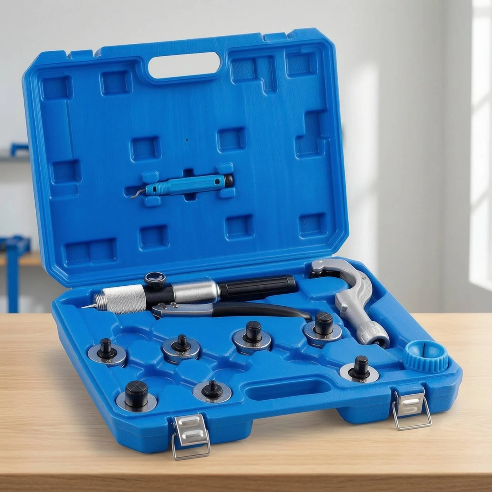 Tube Expander Kit with Carrying Case Handheld Tubing Expander Kit with Cutter Tool Compact Rugged for HVAC Technicians