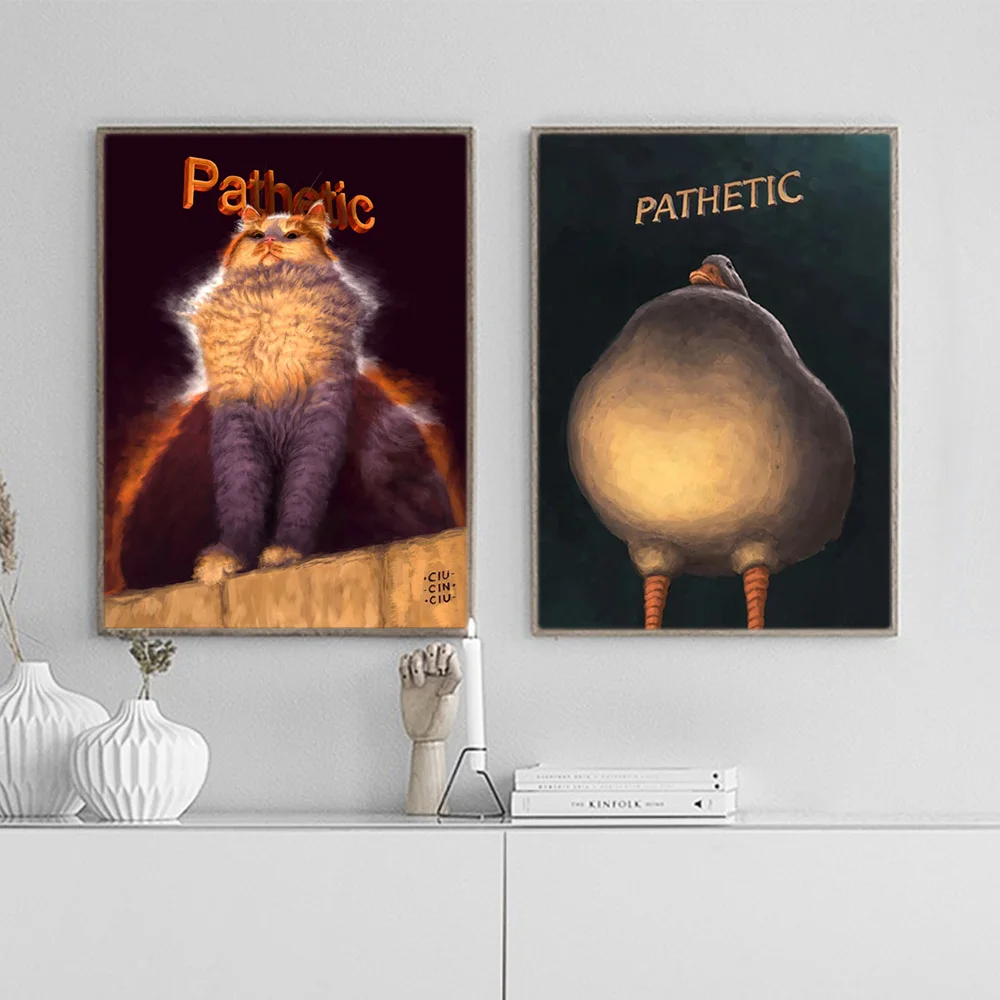 Judgmental Duck Cat Funny Posters Pathetic Humor Canvas Paintings Modern Animals Wall Art Prints Living Room Home Decor Pictures