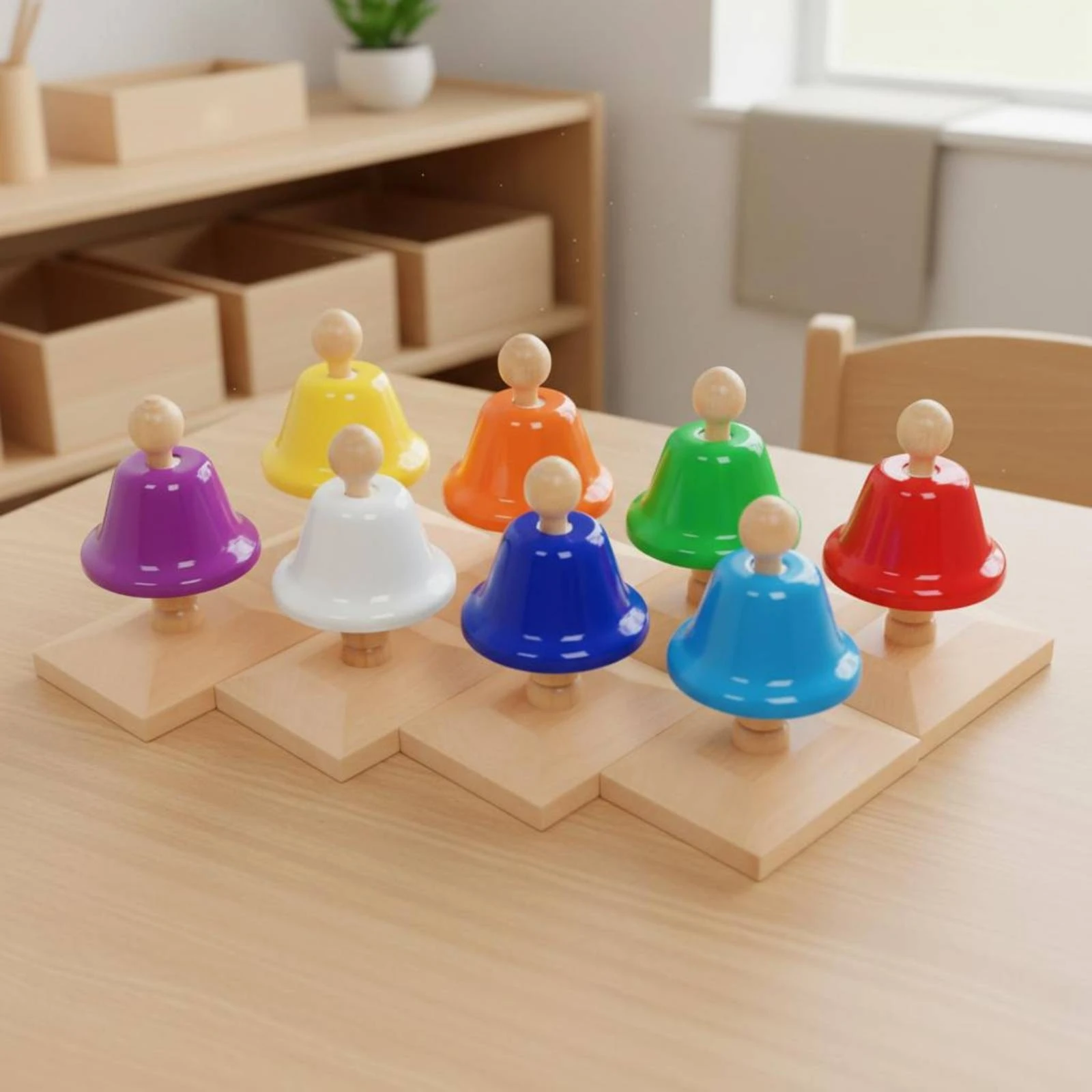 8 Note Hand Bell Set Child-Centered 8 Note Hand Bells Colored Tone Bells Well Tuned Bell Instrument Set Polished Edges