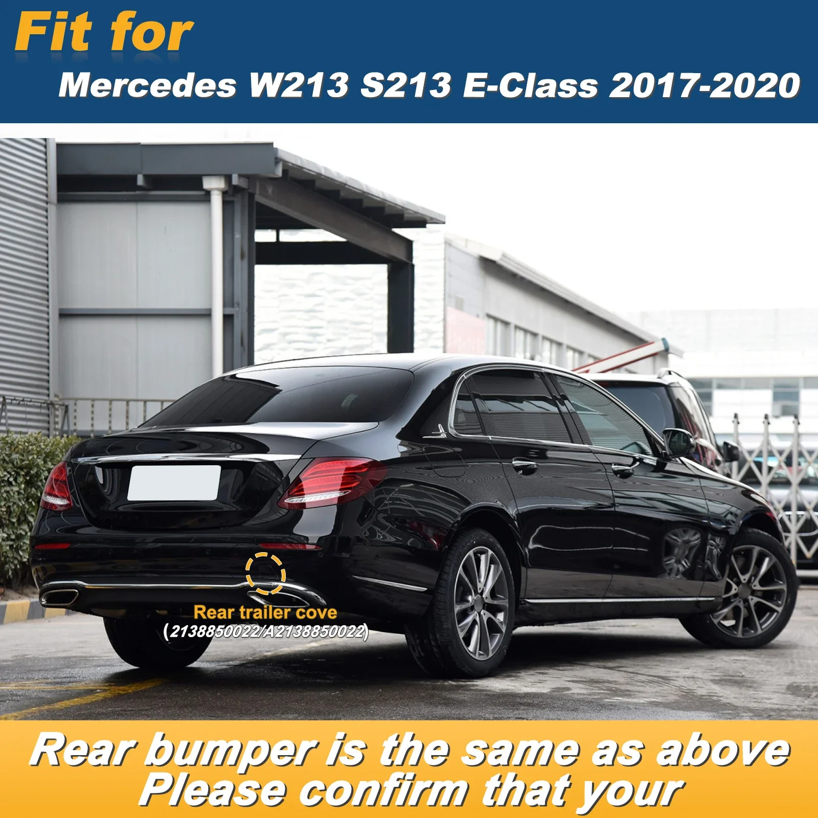 For Mercedes Benz W213 S213 E Class 2017-2020 Rear Bumper Tow Hook Towing Eye Cover Parts 2138850022 A2138850022