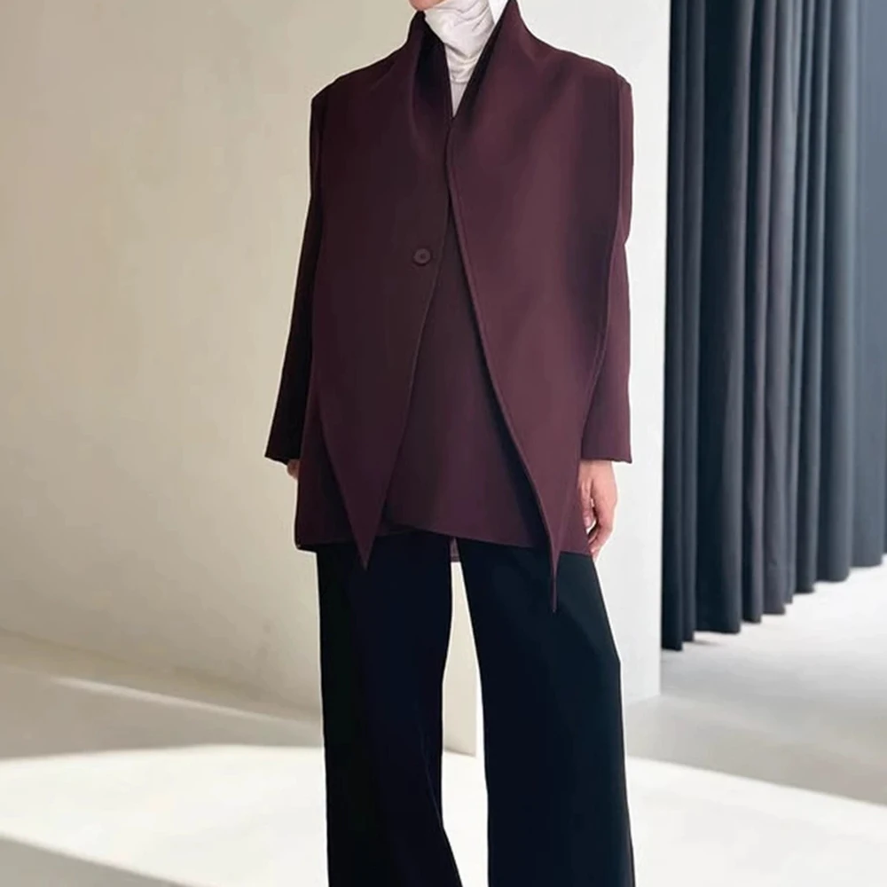 

Hot-selling 2025 spring and summer new style high-end silhouette shawl ribbon single button suit jacket-GZXX963