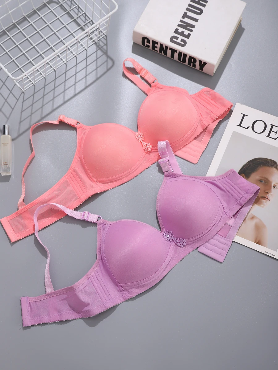 Extra Large 240 Pounds Summer Bra Full Cup Wireless Thin Molded Cup Side Effect for Underarm No Pad Design Nylon Fabric