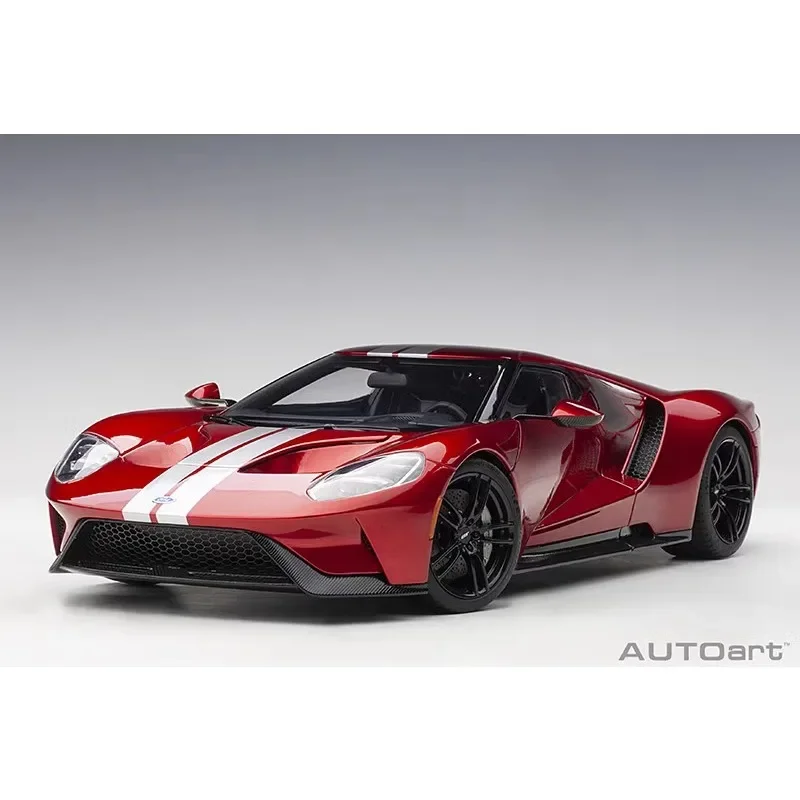 AUTOart 1/18 FORD GT 2017 modelo de coche estático de simulación de aleación, colección de juguetes decorativos para niños, regalos de vacaciones para amigos