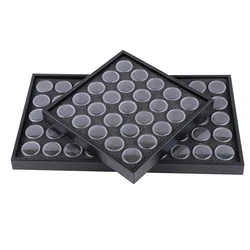 25/50 Nail Art Jewelry Storage Box Black Drill Box Transparent Rhinestone Bead Gems Bottle Plastic Empty Pot Nail Tools