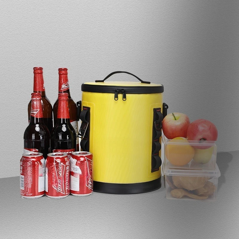 Round Insulation Ice BRefrigerated Durable Outdoor Camping Fishing Portable Lunch Bag Picnic Bag Ice