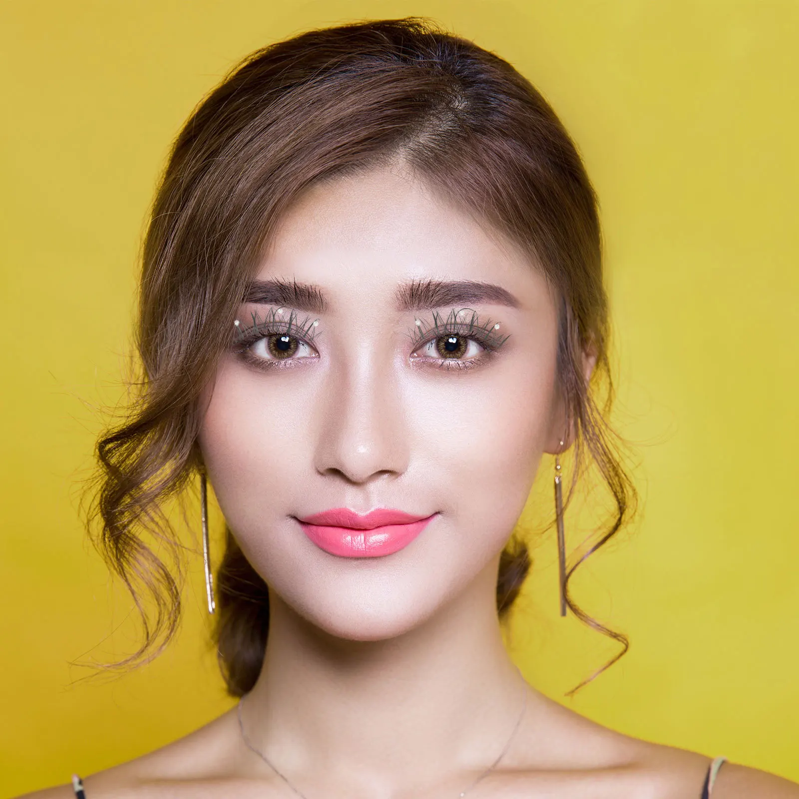 

Manga Pearl Faux Eyelashes Natural Curly False Lashes for Cosplay Stage Performances Dramatic Long Fake Eyelashes