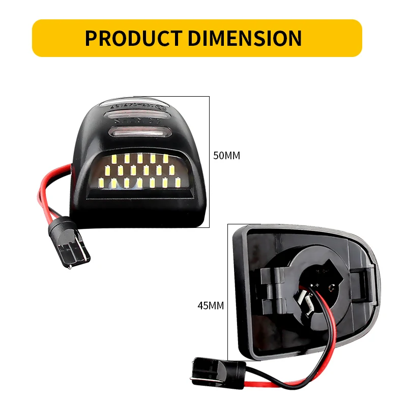 2PCS LED License Plate Light Car Lamps for Cadillac Escalade ESV EXT for Chevy Avalanche 1500/Silverado 1500/1500HD/2500/2500HD