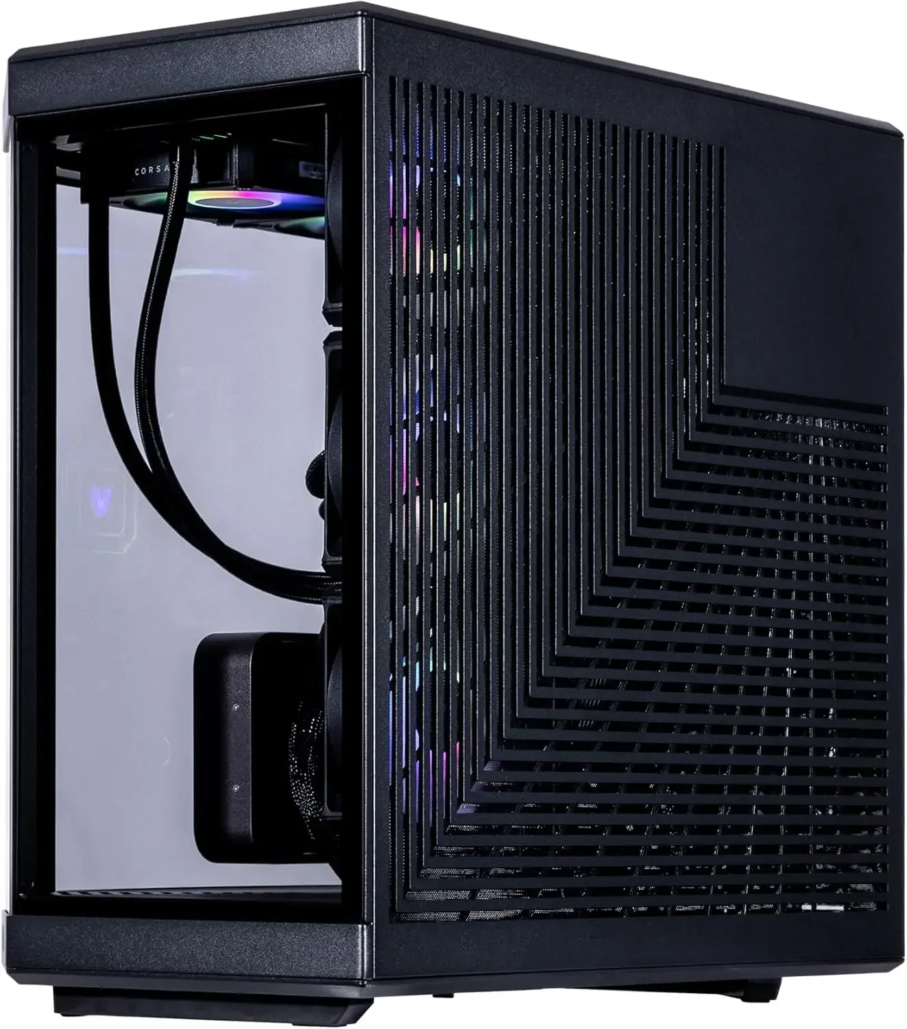 Velztorm LCD Black Praetix Custom Built Y70 Touch Gaming Desktop PC (GeForce RTX 5090 32GB 4090, Liquid Cooled Intel