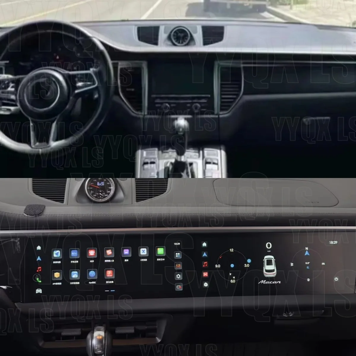 12.3+12.3inch  For Porsche Macan 2014-2017 Pcm 5.0 Radio Android14 Car GPS Multimedia Video Player Head Unit Carplay Dual Screen
