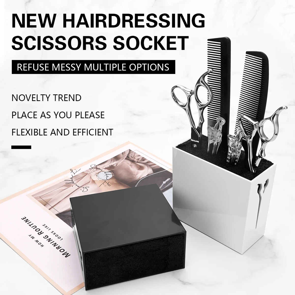 Scissors Storage Box Hairdressing Tools Cleaning Storage Holder Case Salon Convenient Comb Hair Clip Storage Rack