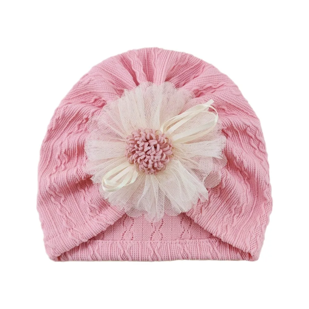 

Cute Soft Cotton Infant Turban Hat Breathable Elastic Baby Headscarf Hat Lightweight Flower Baby Hat Newborn Supplies