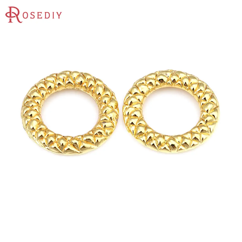 Matte Gold Color Brass Round Circle Closed Rings High Quality Jewelry Making Supplies Necklace Earrings Accessories for Women