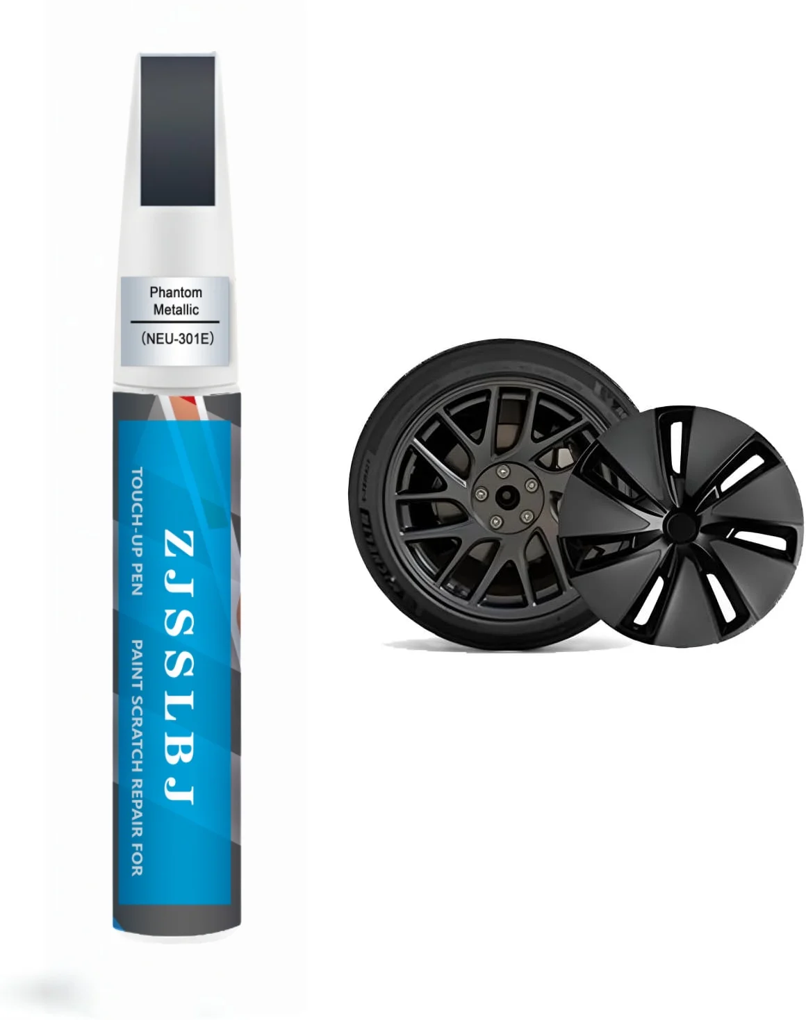 

Rim Touch Up Paint(Photon Grey) for 2024 Tesla Model 3 Highland 18'' Photon Wheel, Curb Rash Repair Rim Scratch Repair with Mask