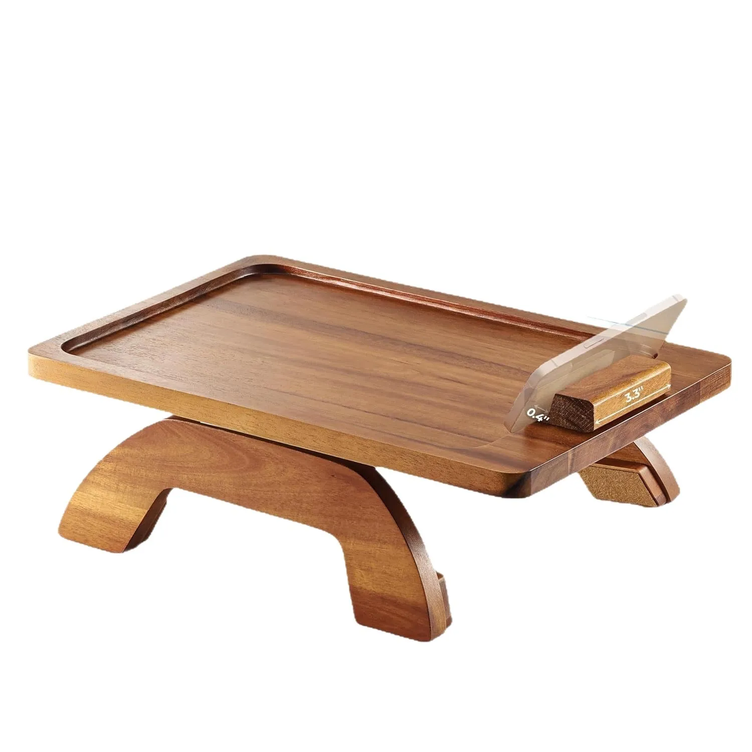 

Деревянный поднос для дивана, складная подставка для подлокотника, бытовой боковой держатель для мобильного телефона, поднос для десерта послеобеденного чая