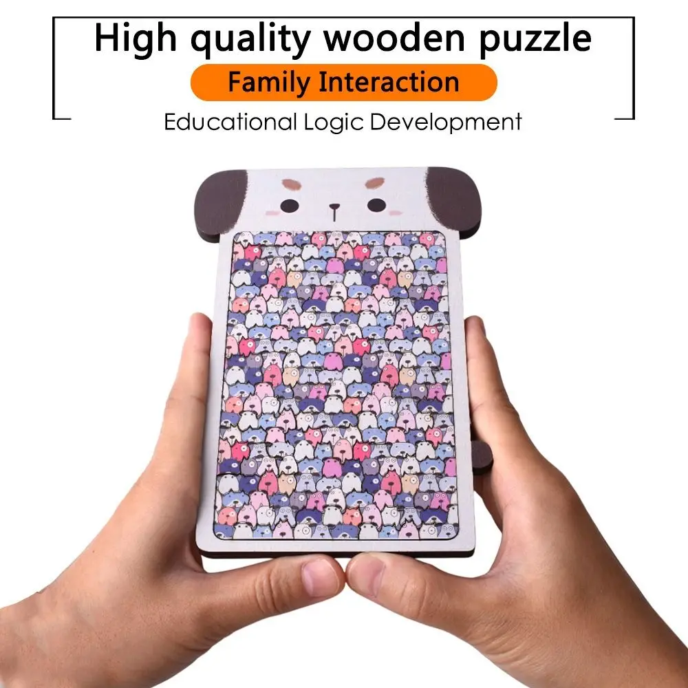 Creatieve cartoon katvormige puzzel puzzel speelgoed houten houten puzzel schattige kat stukken kinderen