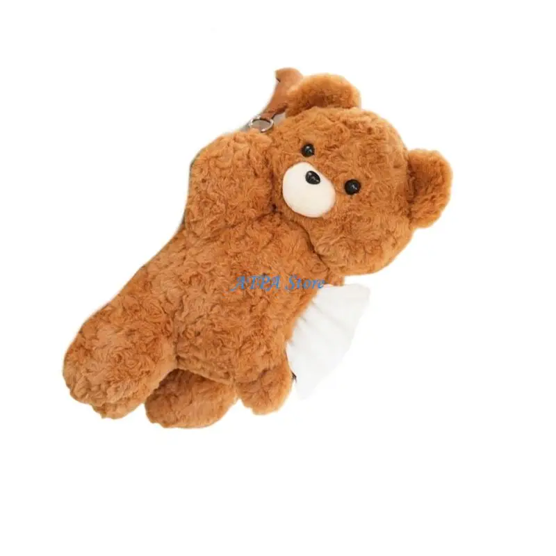 U13C Car Headrest Cartoon Tissue Box Plush Animal Pattern Paper Case Tissue Dispenser