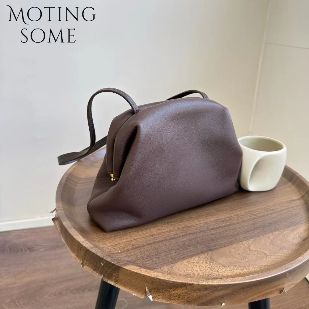 MOTINGSOME French Niche Sheepskin Cloud Bag Woman Day Clutch Bags Fashion Luxury Design Dumpling Purse Clip Handbag 2026 New In