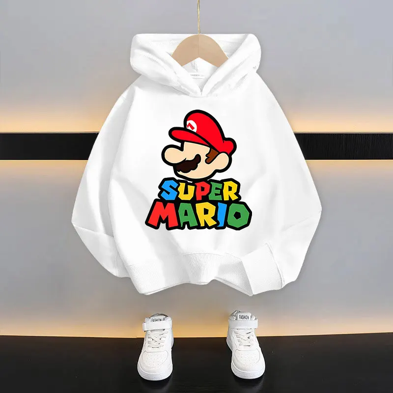 

Marios Children Hoodie Game Themed Boy Girl Hooded Sweatshirt Pullover Cartoon Print Top Fashion Sweatshirt Spring Autumn Clothe