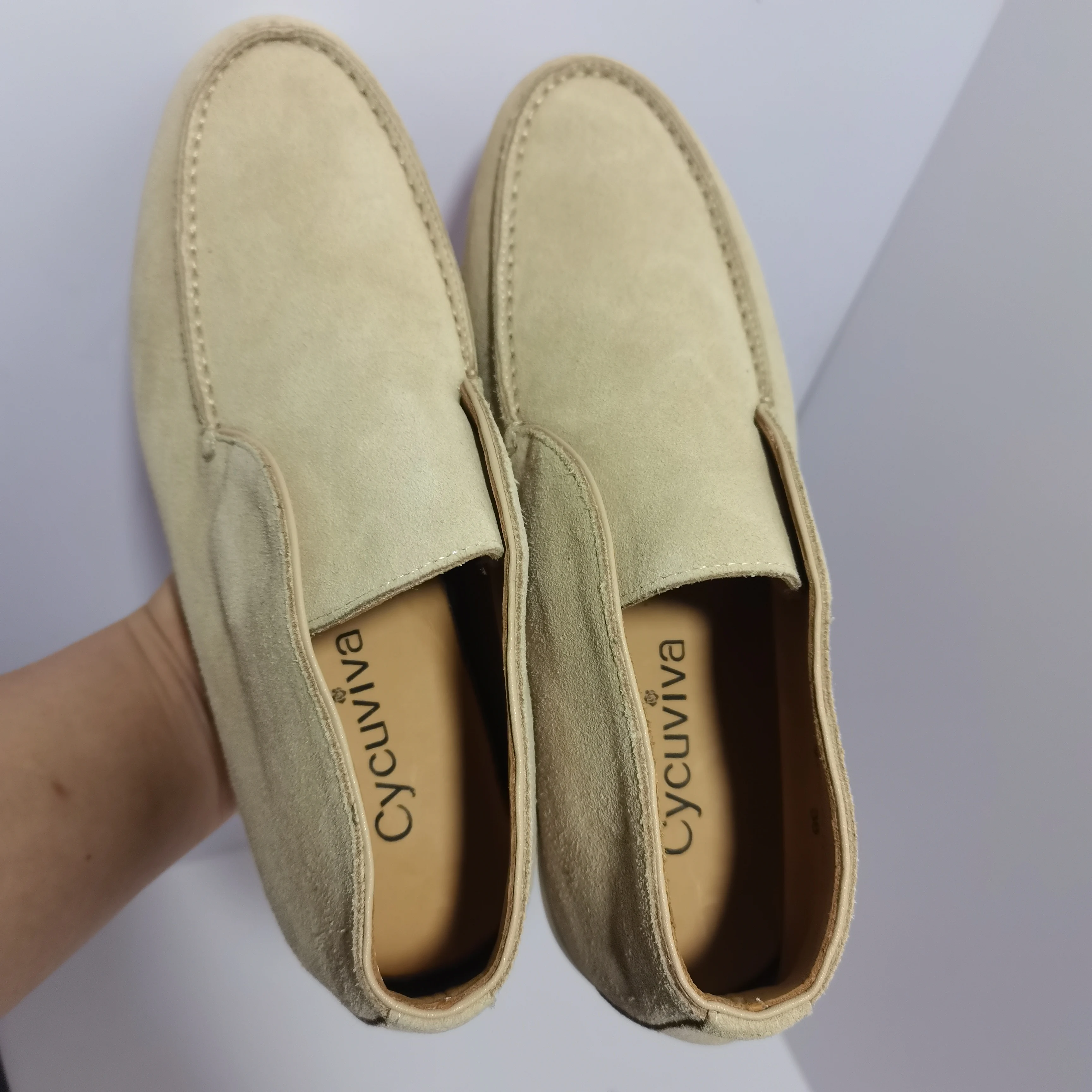Hot Sale Multicolor Real Suede Flat Loafers Shoes Women Slip-on Formal Open walk shoes Top Luxury Brand loafers Shoes female