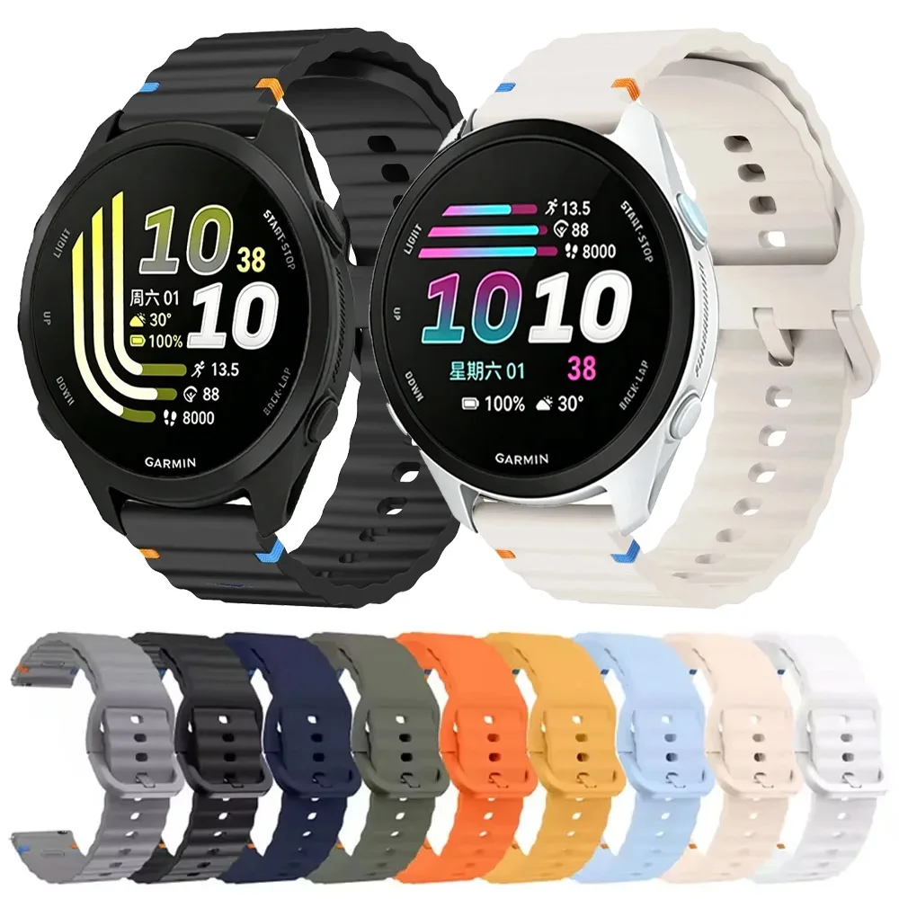 18/20/22mm Silicone Strap For Garmin Forerunner 70 170 55 165 970 570 47/42mm Comfortable Bracelet Garmin Venu 4 45mm 41mm Belt