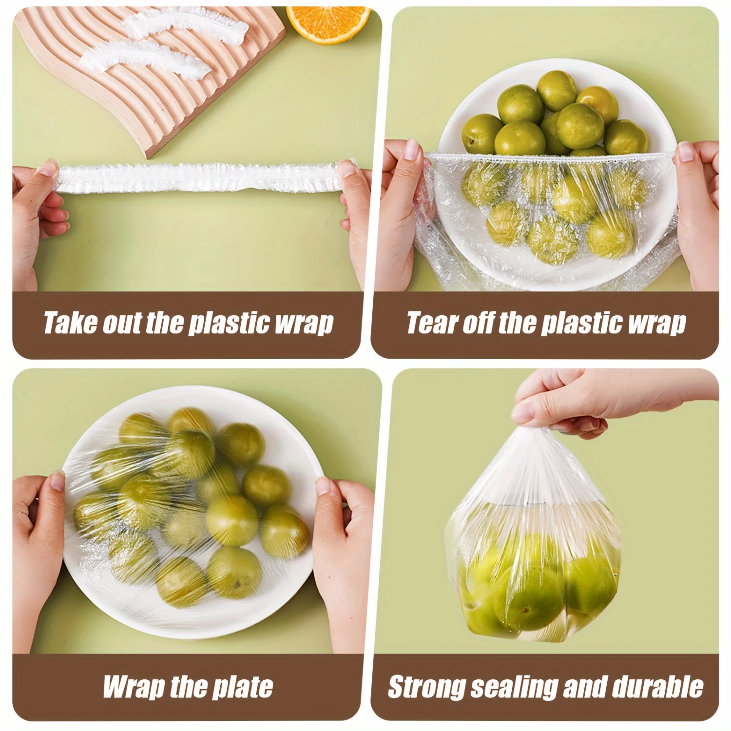 

Elastic Fresh Keeping Bags, Stretch Plastic Wrap Bowl Covers Food Covers Alternative to Foil for Outdoor Picnic Universal Kitc