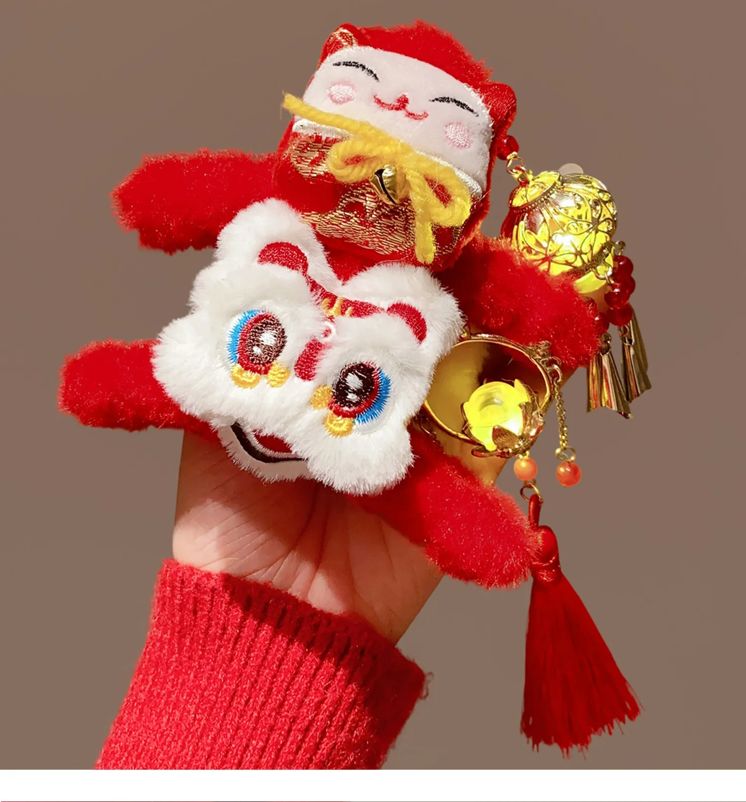 

Заколка-краб для волос «Пробуждающийся Лев» в корейском стиле, с красной бахромой, осенне-зимняя