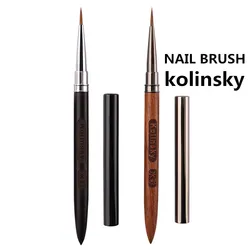 1Pc Sandalwood Handle Kolinsky Nail Liner Brush Nail Painting Pen Acrylic UV Gel Brushes Crystal Manicure Tool Nail Brush