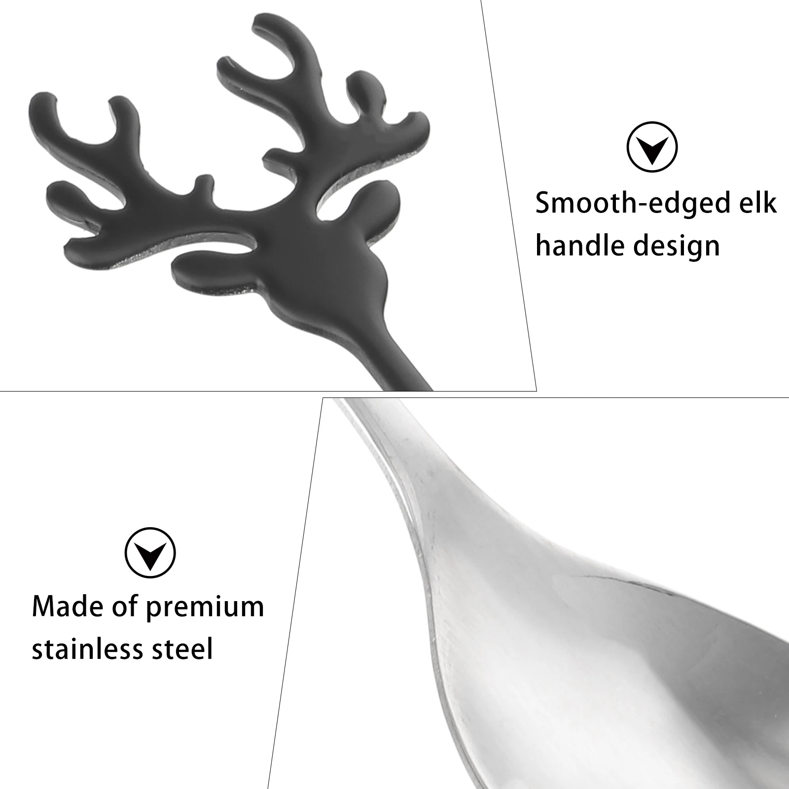

2pcs shaped Soup Mixing Spoon Stainless Steel Coffee Spoon Creative Dessert Tea Mixing Soup Safe Kids Gift Idea